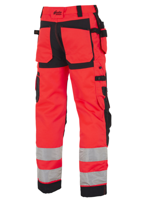 127422 Gesto bukse m/lårlomme i stretch KL. 2 Rød/Svart